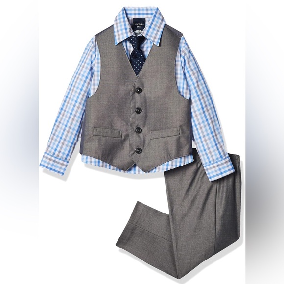 Nautica boys Formal Suit Set - Vest, Pants and Collared Dress Shirt - Picture 6 of 6